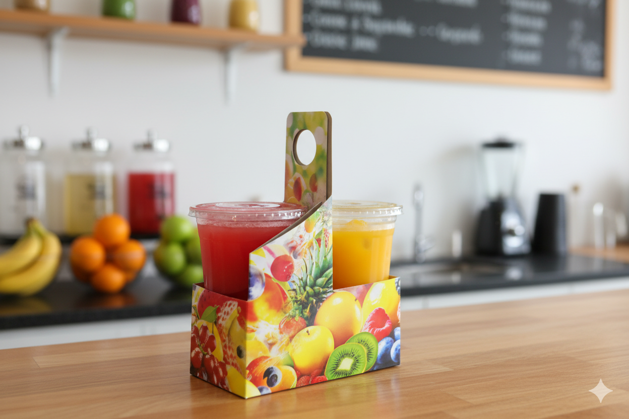 2-Cup Cold Drink Holder (Generic Design)  حمالات كاسات طبعة عامة -  بارد- ثنائي