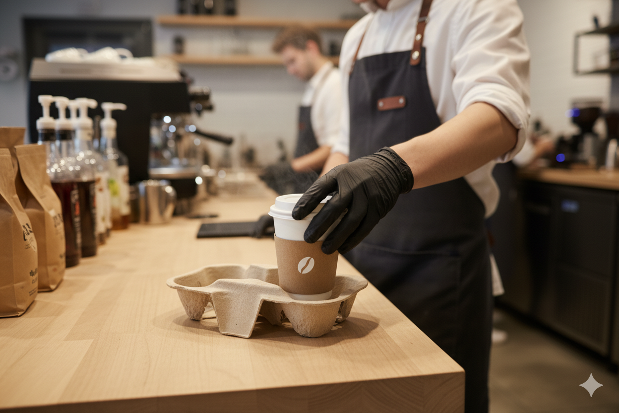 2-Cup Compostable Drink Holder - حمالات كاسات قابلة للتحلل - ساخن - ثنائي 
