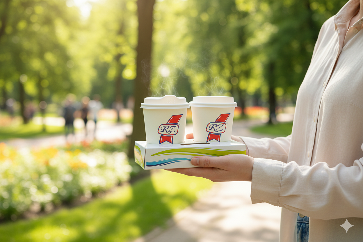 2-Cup Hot Drink Holder (Generic Design) - حمالات كاسات طبعة عامة  ساخن - ثنائي