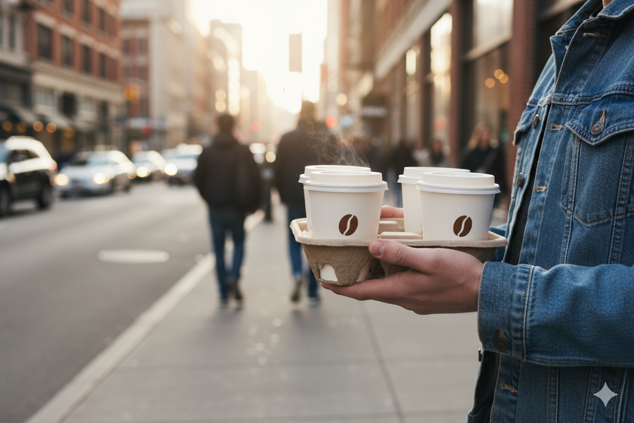 4-Cup Compostable Drink Holder - حمالات كاسات قابلة للتحلل - ساخن - رباعي