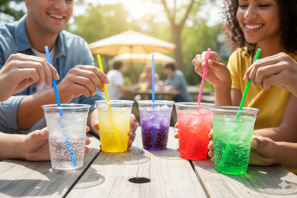 8mm Flex (Plastic) Crazy Drinking Straws (Mix Colored)
        مصاص حفلات معكوف مغلف (ملون - 8 مم)