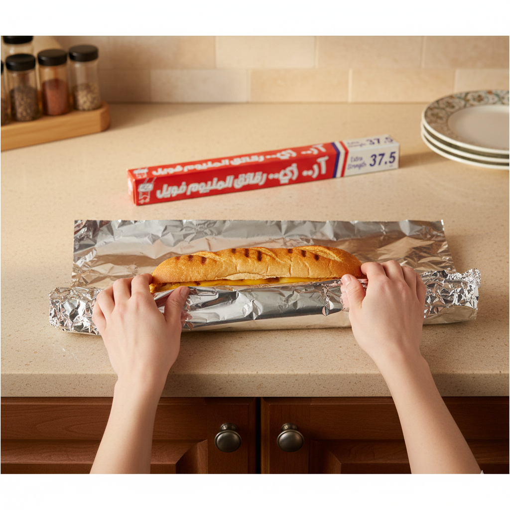 Aluminum Foil Heavy Duty Rolls 45cmx37.5 SQF VIP - قصدير رول منزلي 45 سم* 37.5 قدم احمر VIP  -  2