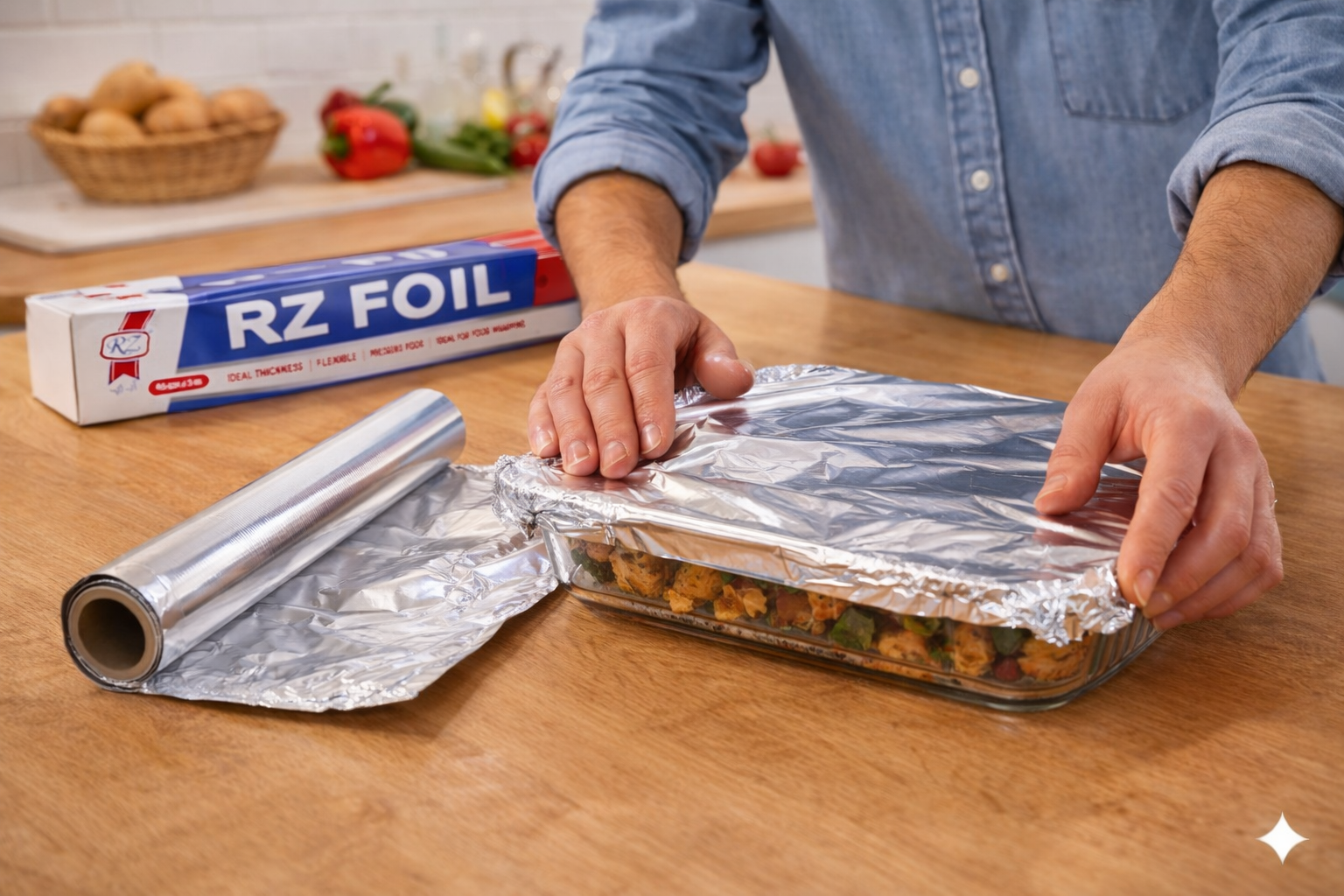 Aluminum Foil Rolls 45cmx5m - قصدير رول منزلي 45 سم × 5م - 4