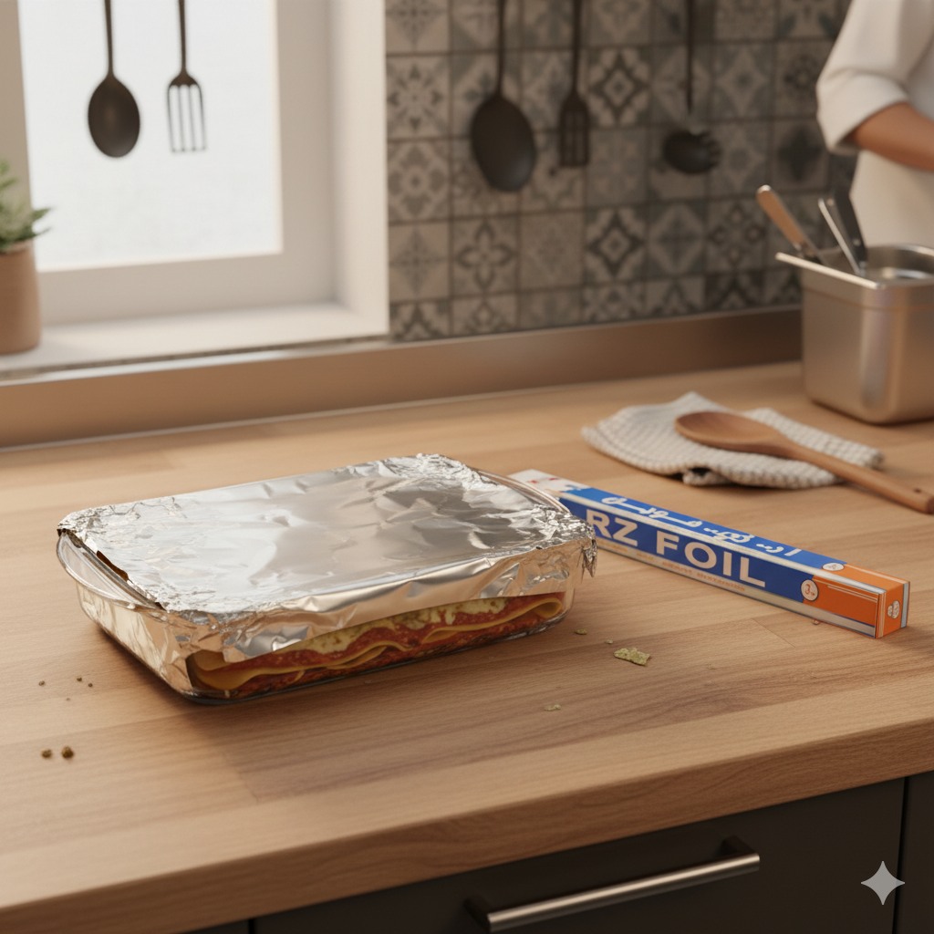 Aluminum Foil Rolls 60cmx3m  - قصدير رول منزلي 60 سم × 3م - 3 
