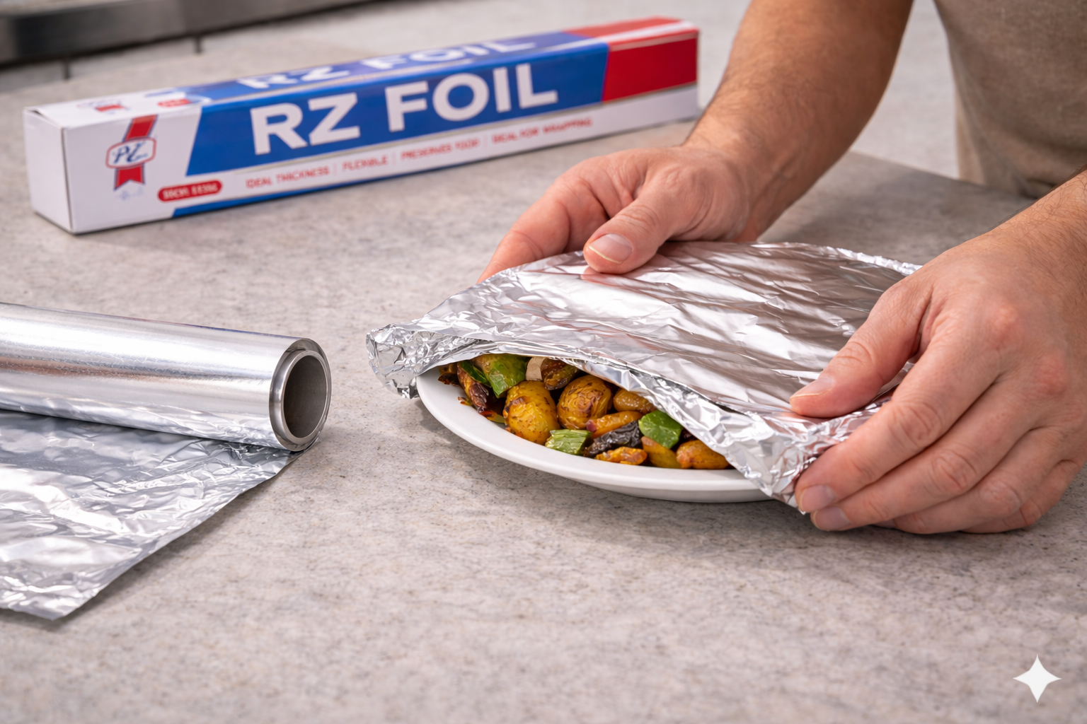 Aluminum Foil Rolls Household 60cmx5m - قصدير رول منزلي 60 سم × 5م - 3 