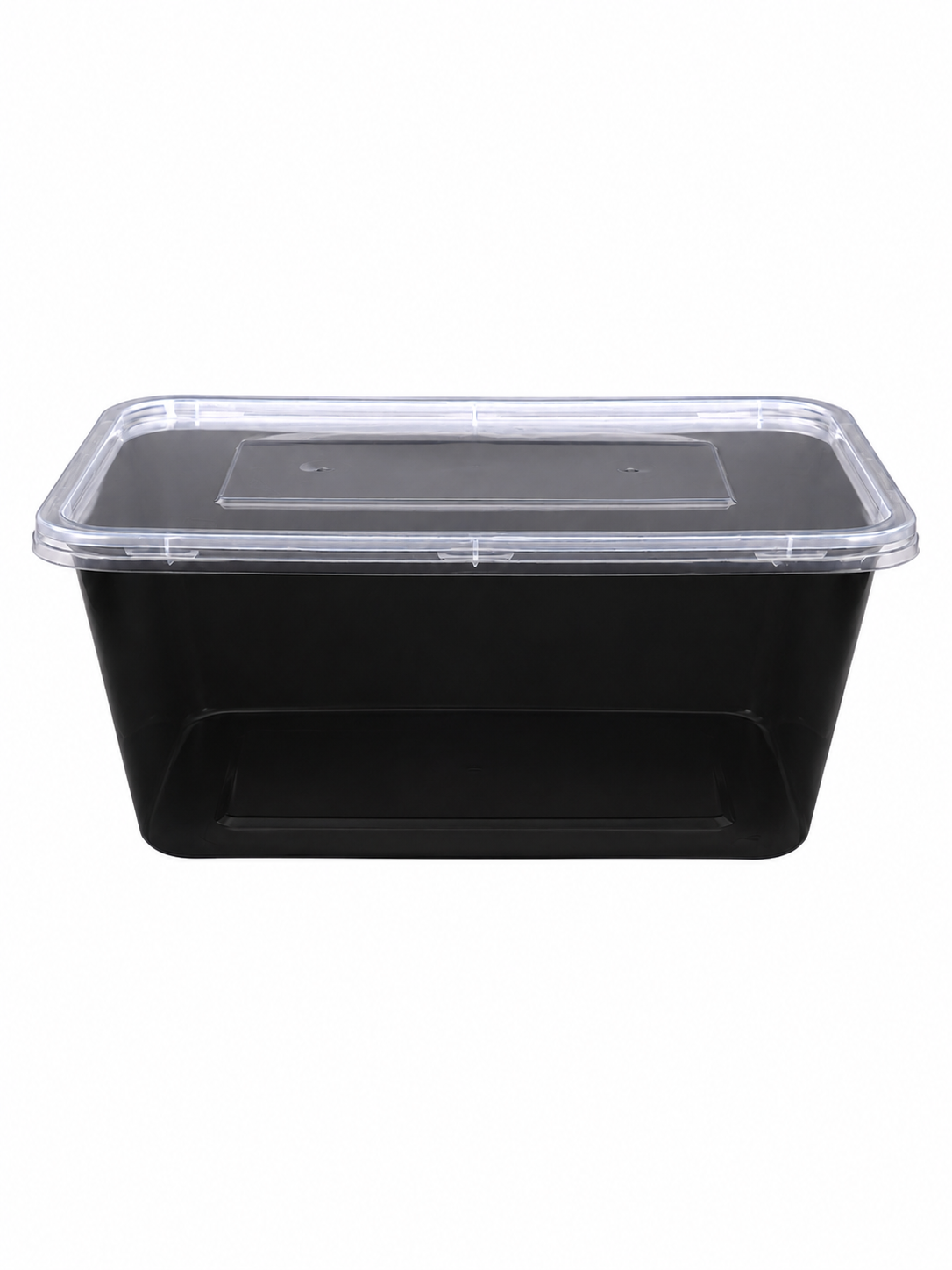 Black PP Microwavable Plastic Containers with Lids (500/1000g)