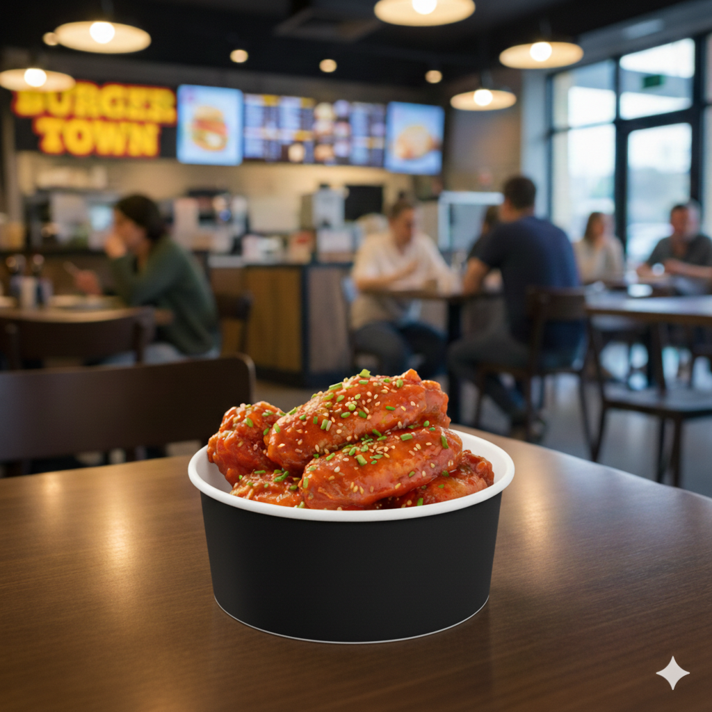 Black Paper Bowls 12oz - علب  كرتون دائري 12 اونص اسود
