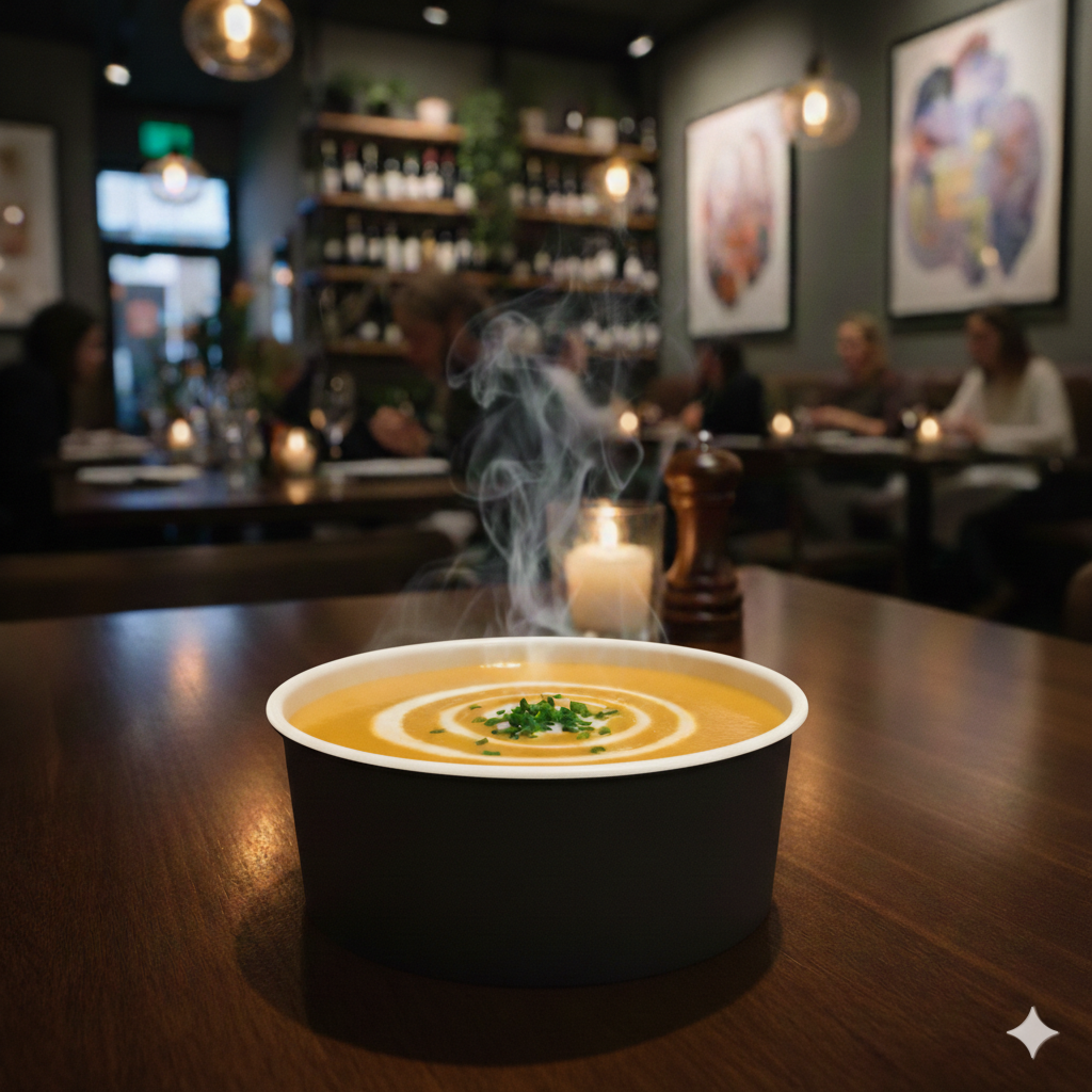 Black Paper Bowls 12oz - علب  كرتون دائري 12 اونص اسود