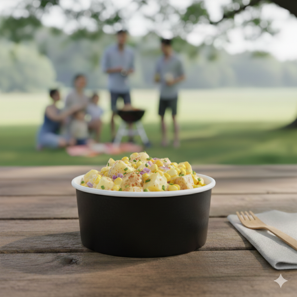 Black Paper Bowls 12oz - علب  كرتون دائري 12 اونص اسود
