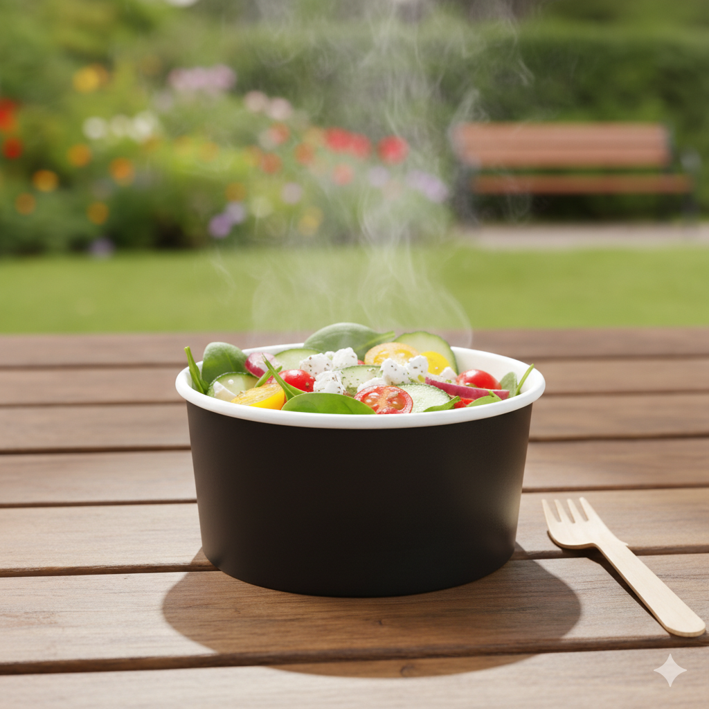 Black Paper Bowls 14oz - علب  كرتون دائري 14 اونص اسود