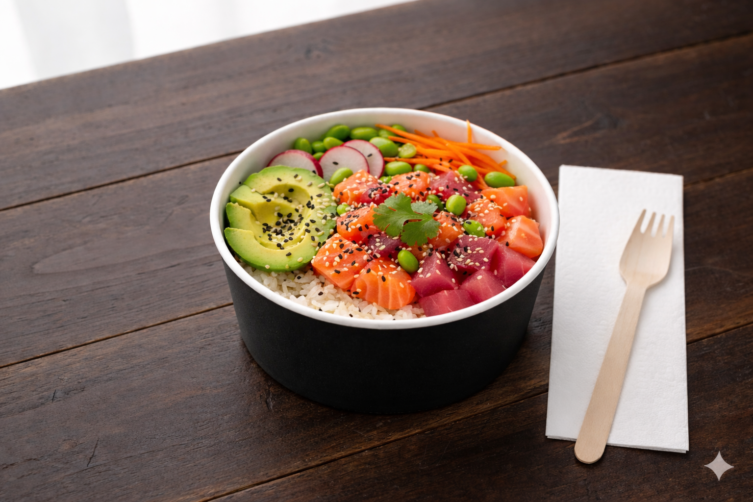 Black Paper Bowls 40oz - علب   كرتون دائري 40 اونص اسود 