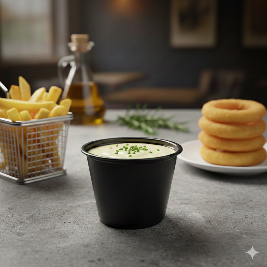 علب صوص بلاستيك أسود 
Black Plastic PP Sauce Containers 4oz