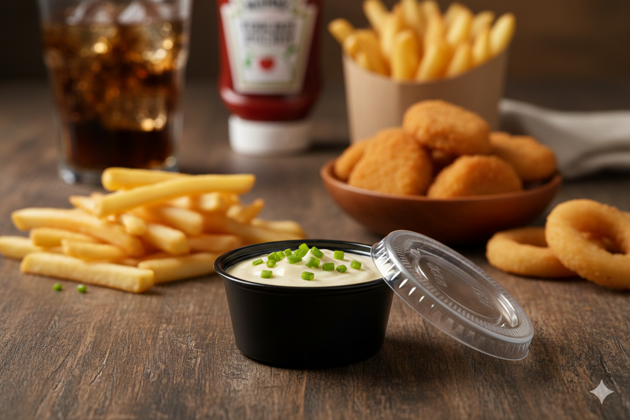 علب صوص بلاستيك أسود  1 أونص
Black Plastic PP Sauce Containers 1oz