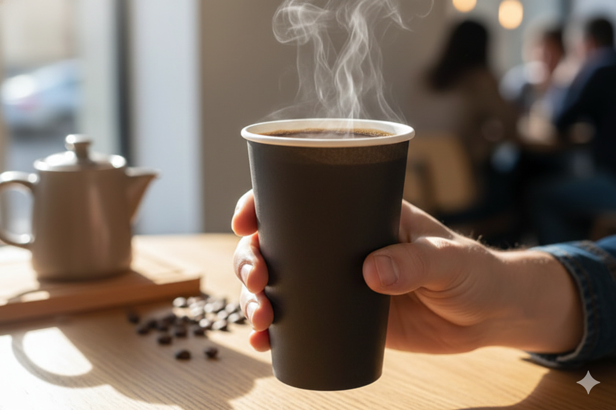 Black Single Wall Paper Cups 12oz-Tall