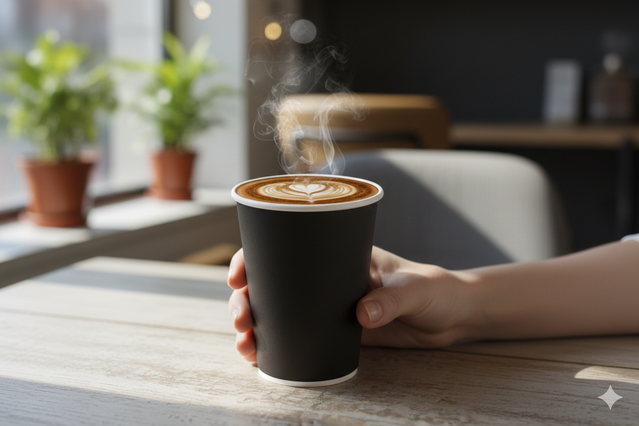 Black Single Wall Paper Cups 8oz - كاسات ورقية اسود 8 اونص