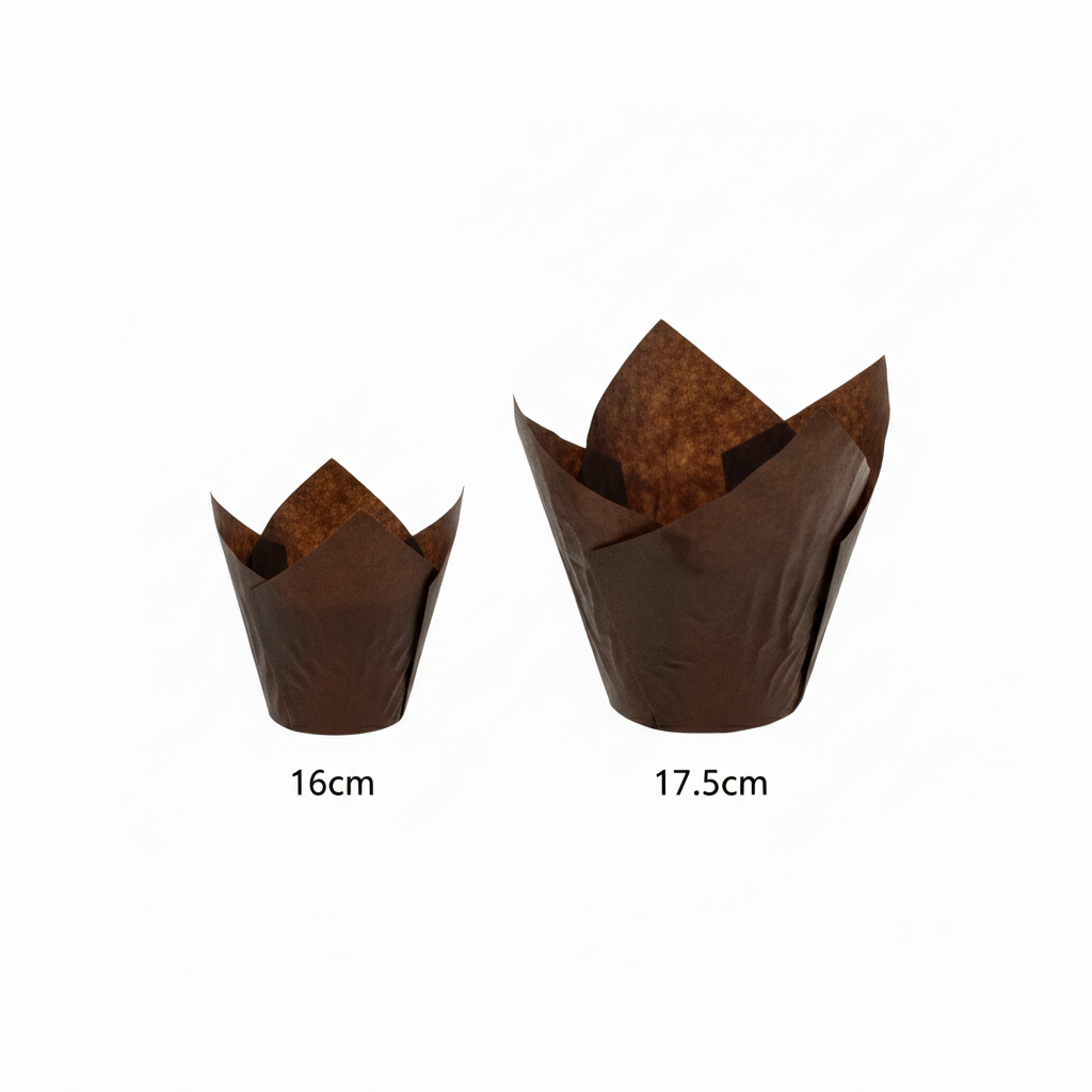 ورق مافن شكل توليب بني
Brown Tulip Muffin Liners 