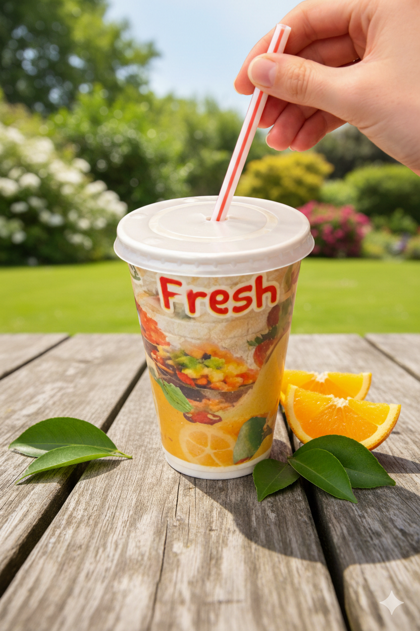 Clear Flat Plastic Lids for Cold Paper Cups 12oz - غطاء بلاستيكي شفاف لكاسات ورقية 12 اونص - بارد