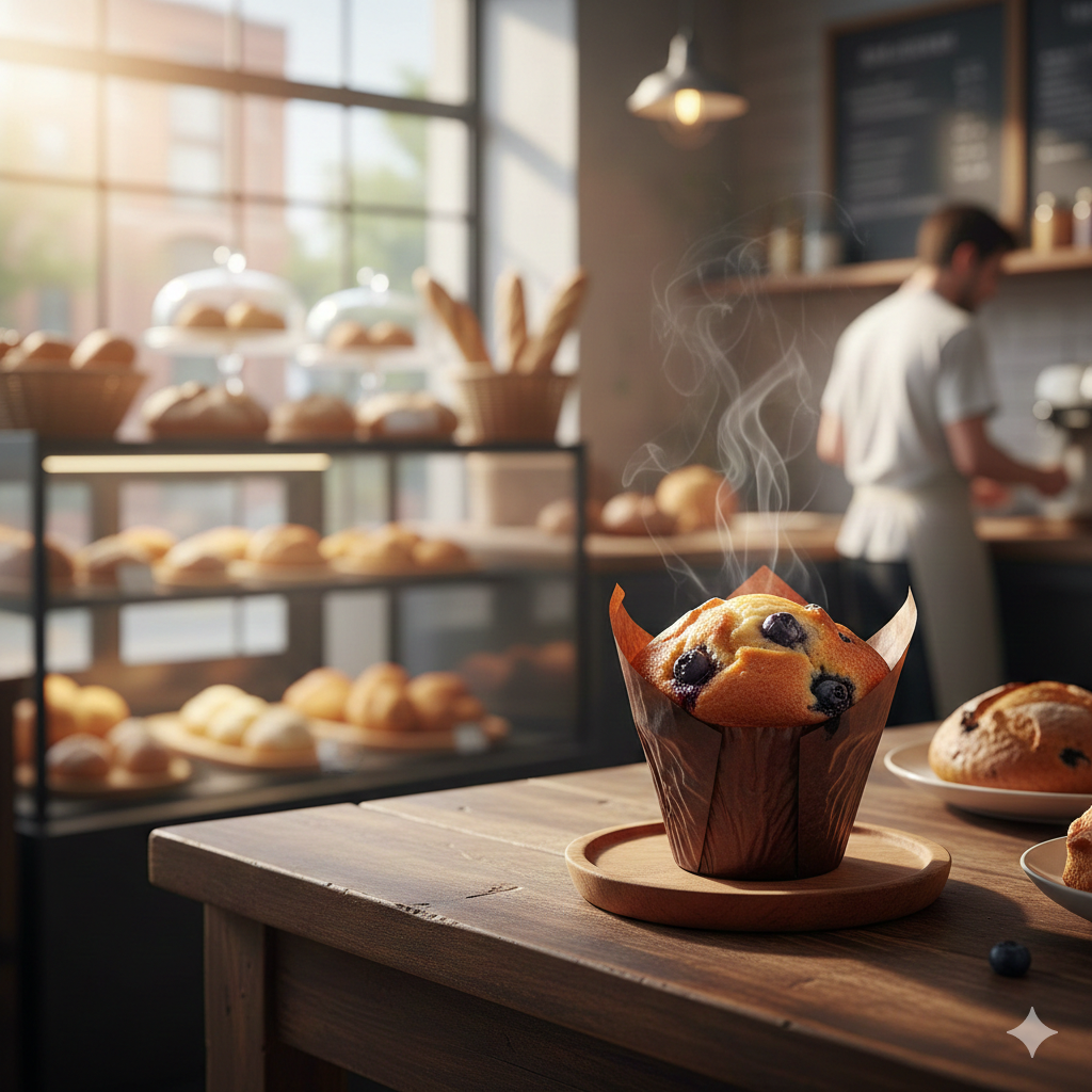 قوالب مافن بنية اللون على شكل زهرة التوليب (16/17.5 سم)