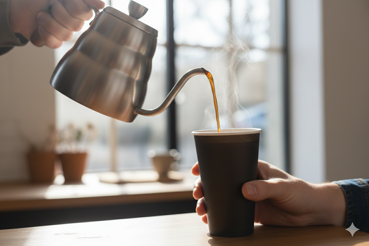 أكواب ورقية سوداء بجدار واحد، 12 أونصة - طويلة