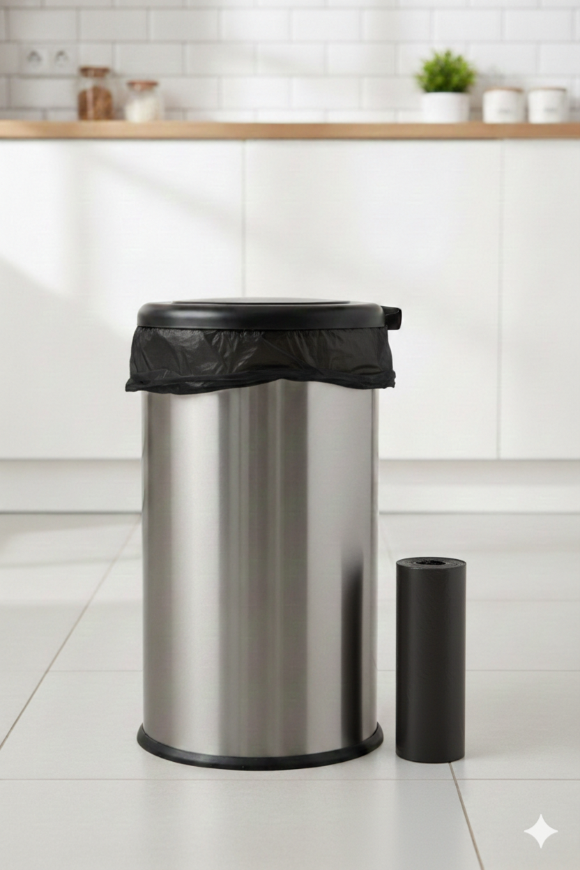 أكياس قمامة بلاستيكية سوداء (3 أحجام)