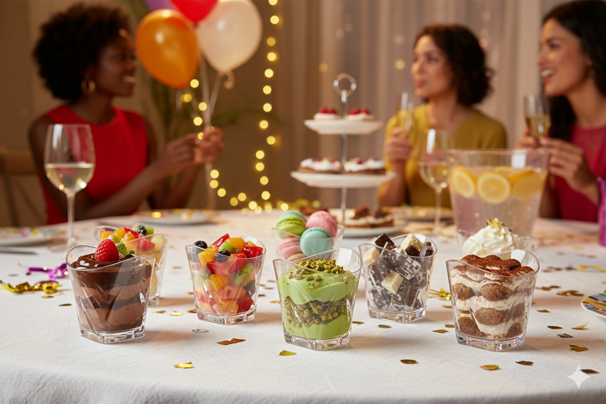 أكواب حلوى كريستال تويست (صغير، كبير)