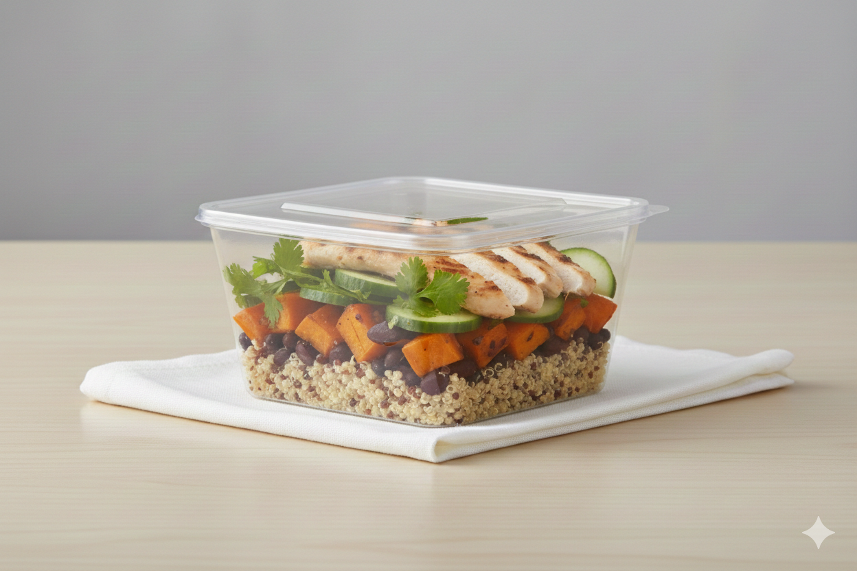 Clear PP Microwavable Plastic Containers with Lids (16/32oz)