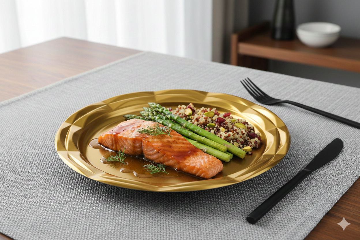 Gold Round Plastic VIP Plates 19/26cm