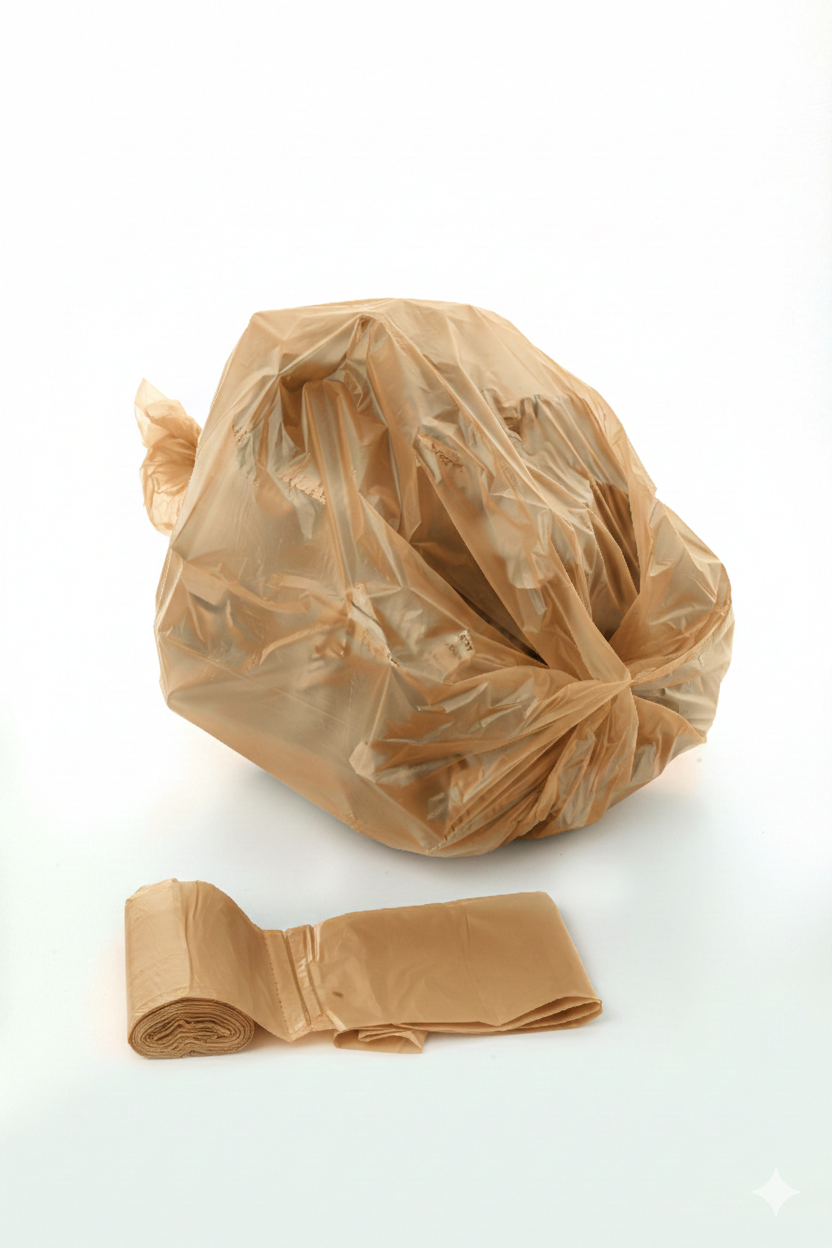 أكياس قمامة بلاستيكية بنية اللون شديدة التحمل