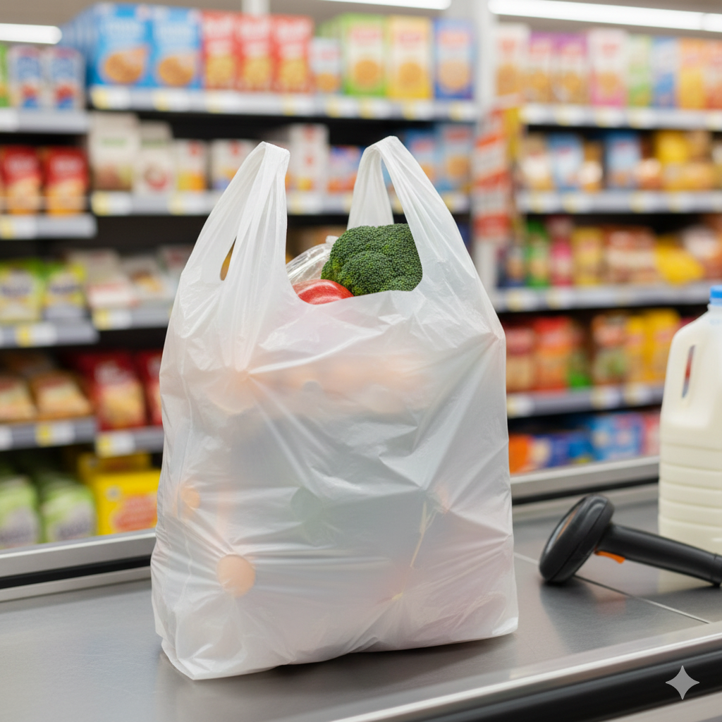 أكياس تسوق بلاستيكية بيضاء
