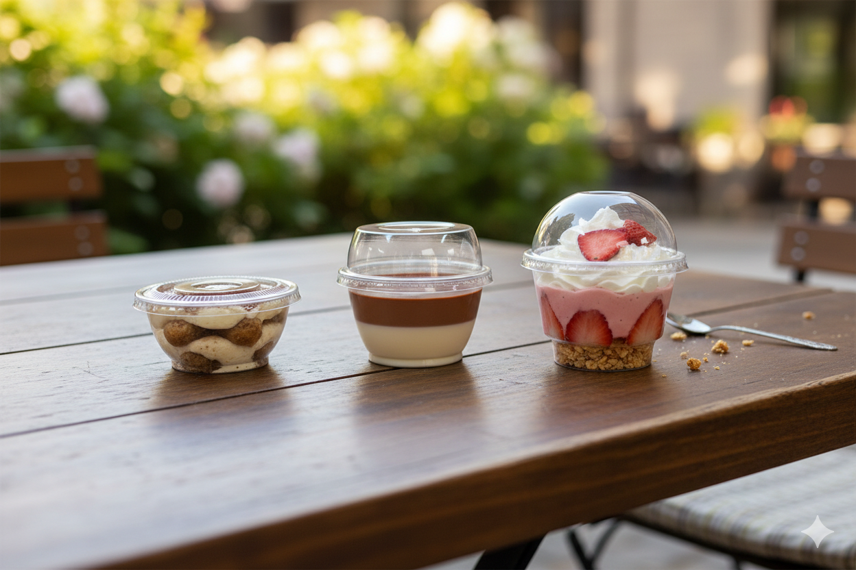 Clear Flat Lids for Plastic Ice Cream Cups (10oz - 98mm)