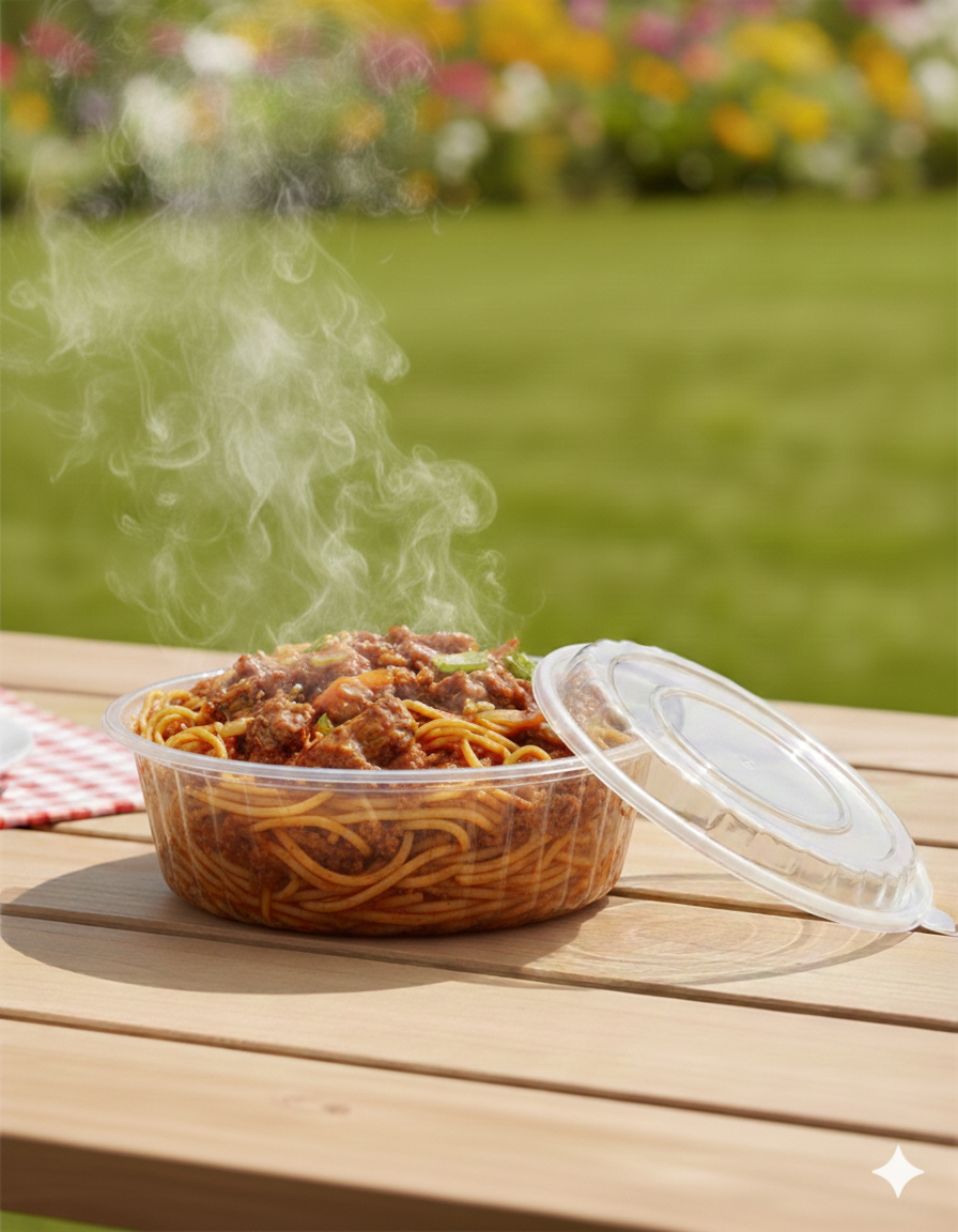 Clear PP Round Microwavable Containers with Lids 16/24/32oz