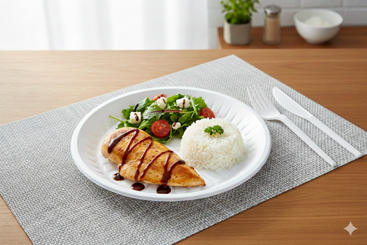 White Round Plastic Plates 18/22/26cm