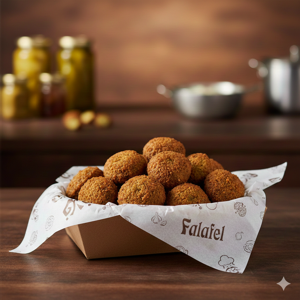 ورق تغليف سندويشات الفلافل المطبوع (35 × 24 سم)