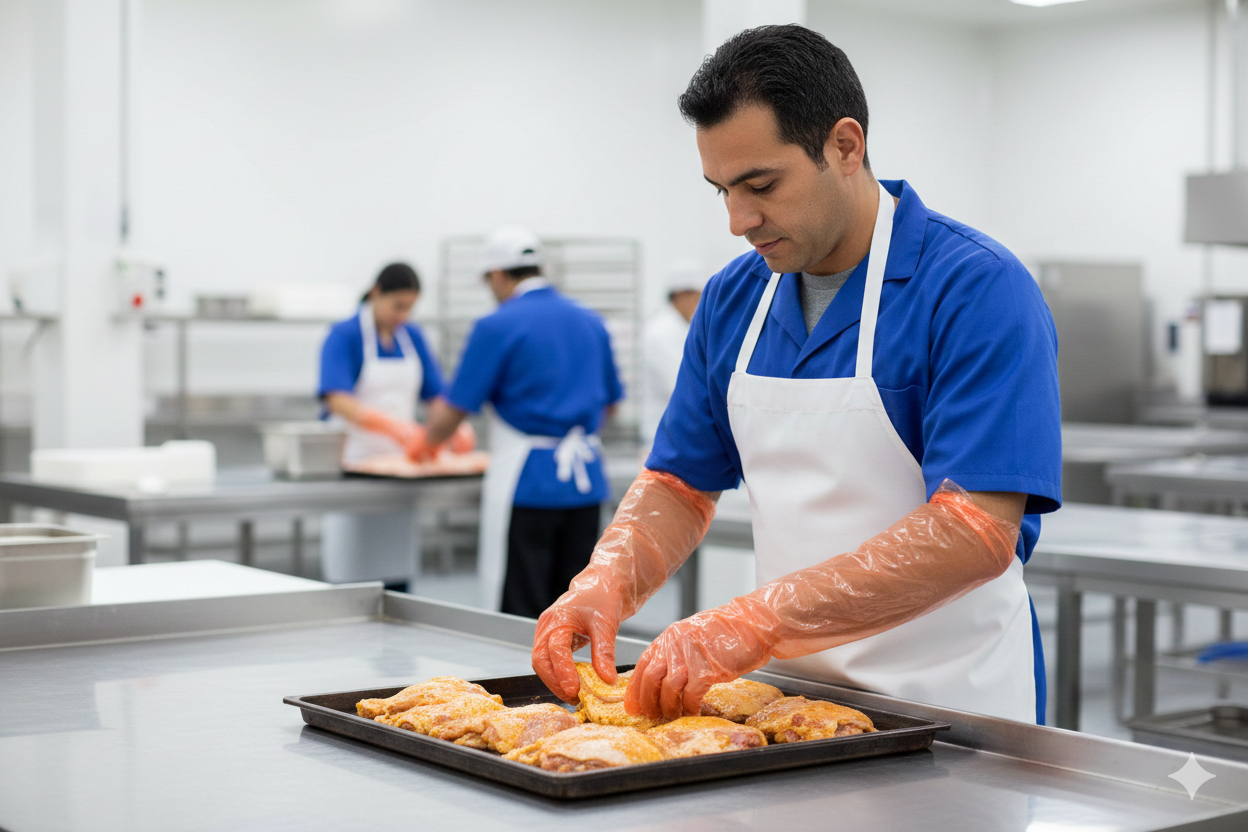 Orange Long Sleeve Gloves