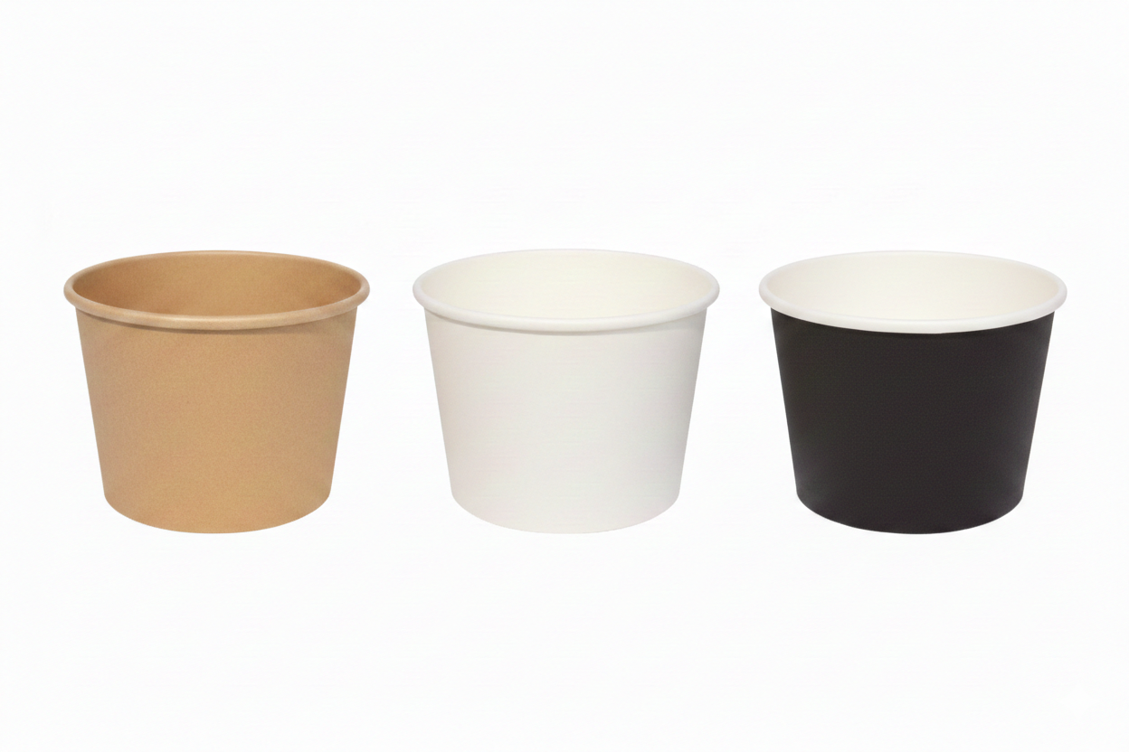Black, White & Kraft Paper Bowls 8/12/14/16/20/24/24-Wide/40/45oz