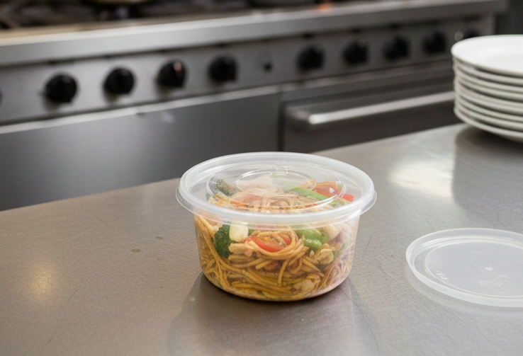 PP Clear Round Microwavable Plastic Containers 200/350/500cc