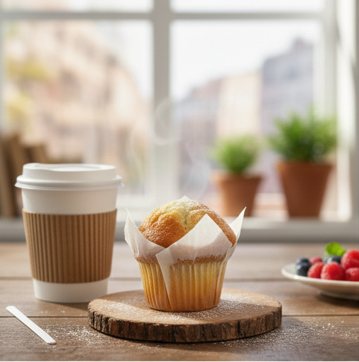 قوالب مافن بيضاء على شكل زهرة التوليب (16/17.5 سم)