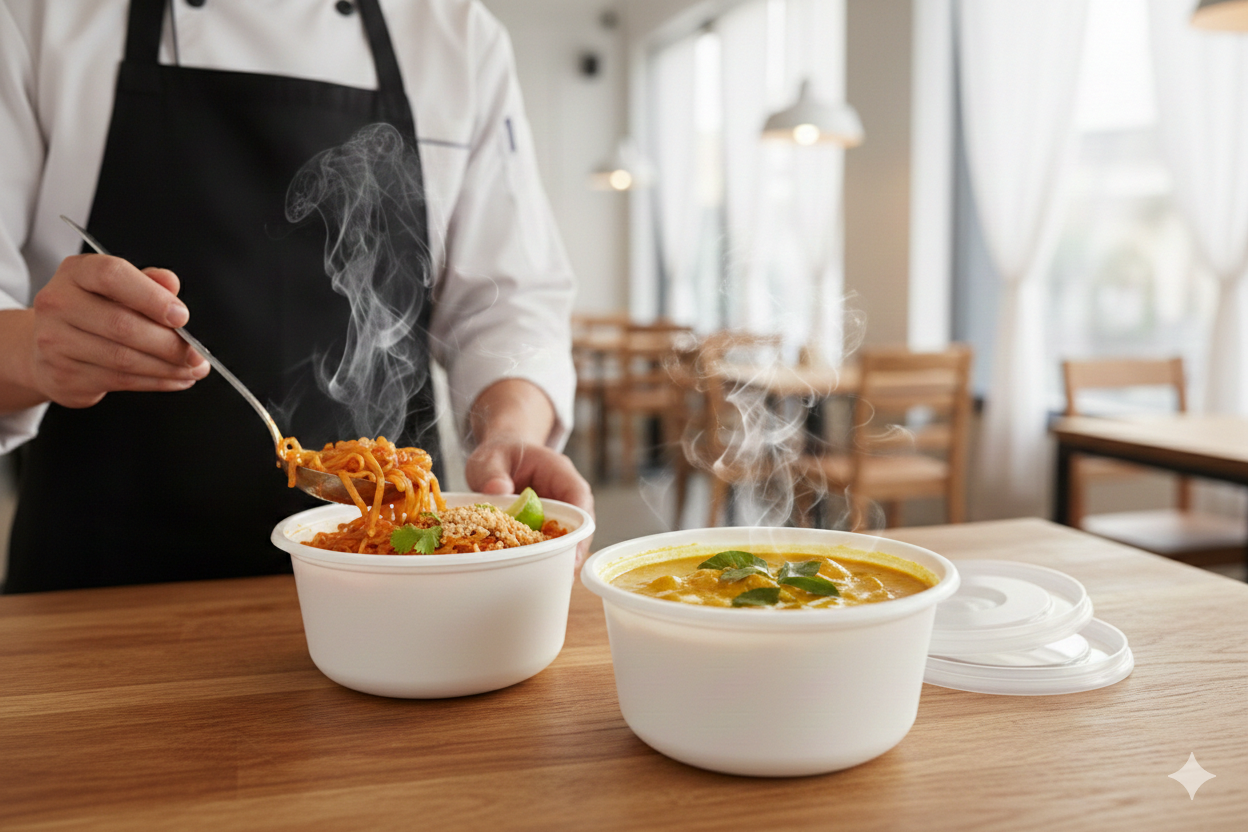 White PP Round Microwavable Plastic Containers 200/350/500cc