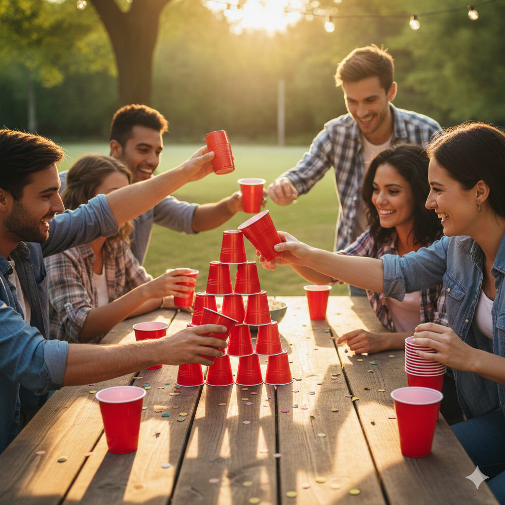 Red Plastic Cups Red 12/16oz