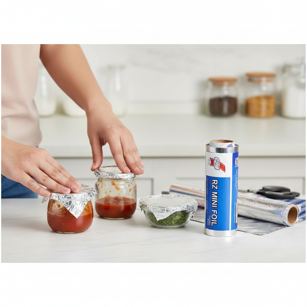 لفائف رقائق الألومنيوم الصغيرة 14 سم × 500 غرام