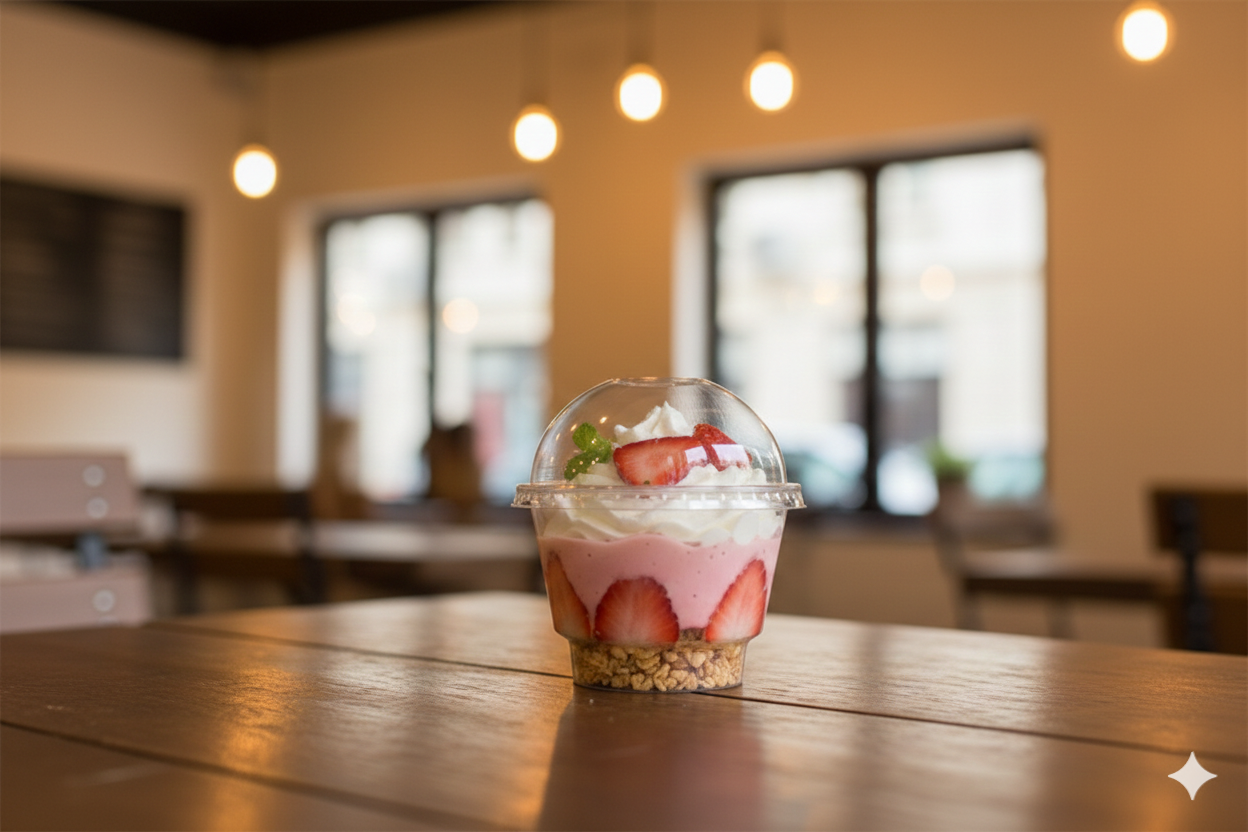 Clear Dome Lids for Plastic Ice Cream Cups  (6/10/12oz)