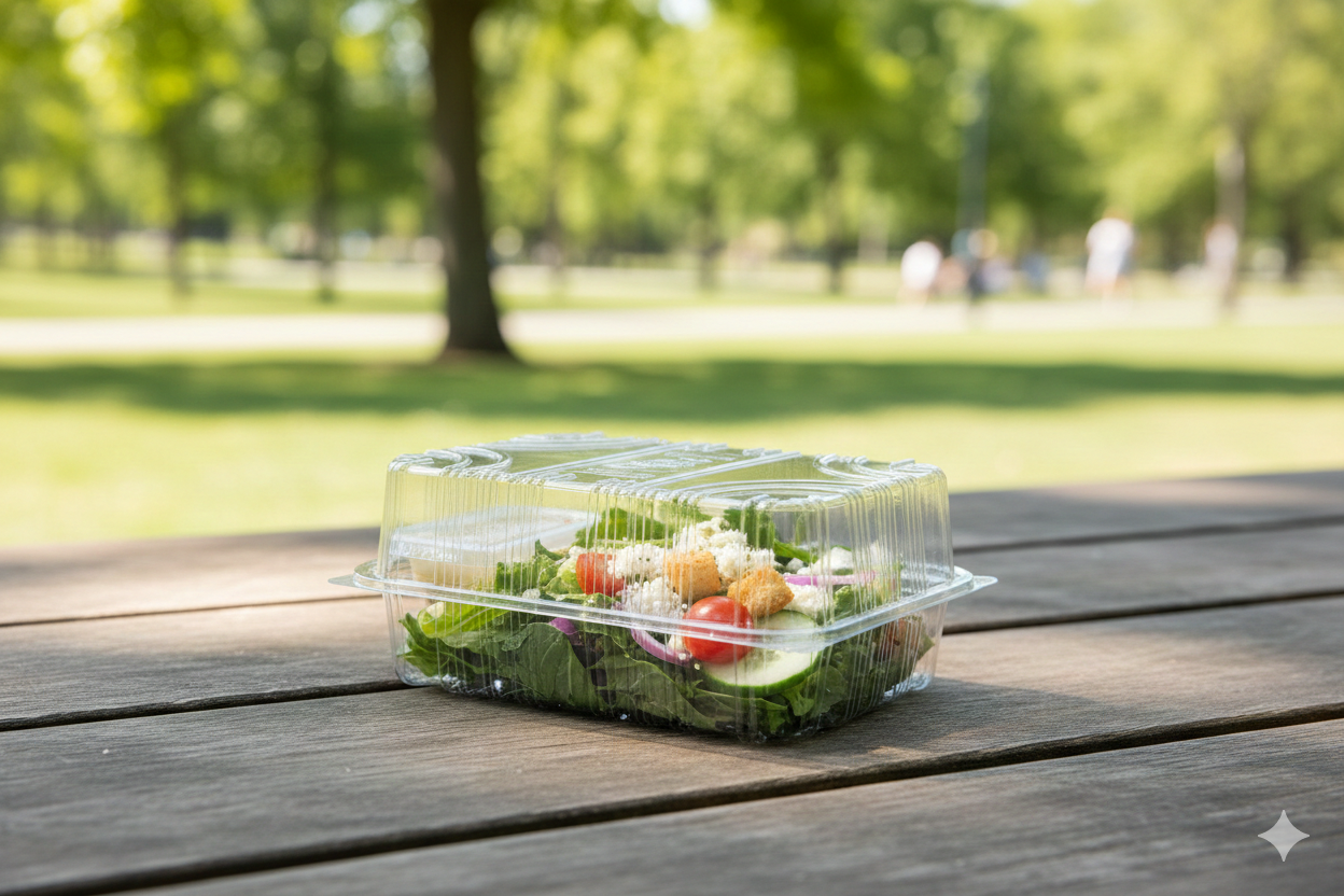 PET Clear Rectangle Hinged Containers (CO1, CO2, CO3)