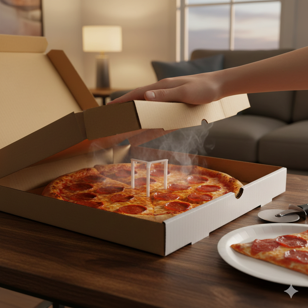 دعامة غطاء بيتزا بيضاء