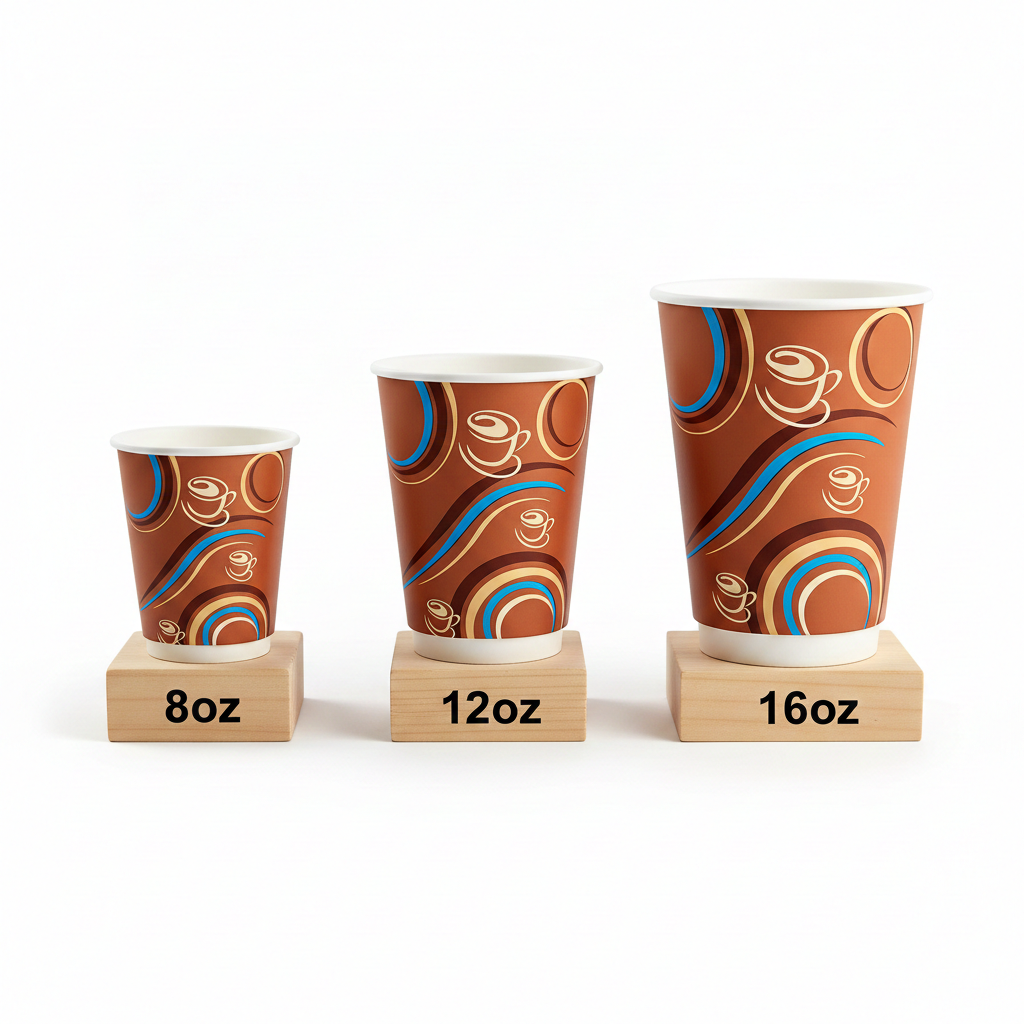 Generic Design Double Wall Paper Cups 8/12/16oz