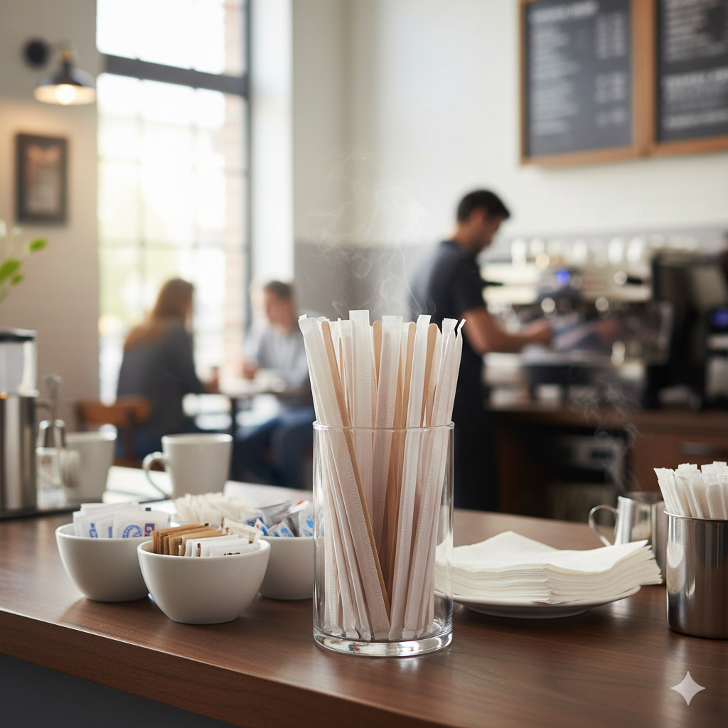 أعواد تقليب خشبية مغلفة 14 سم