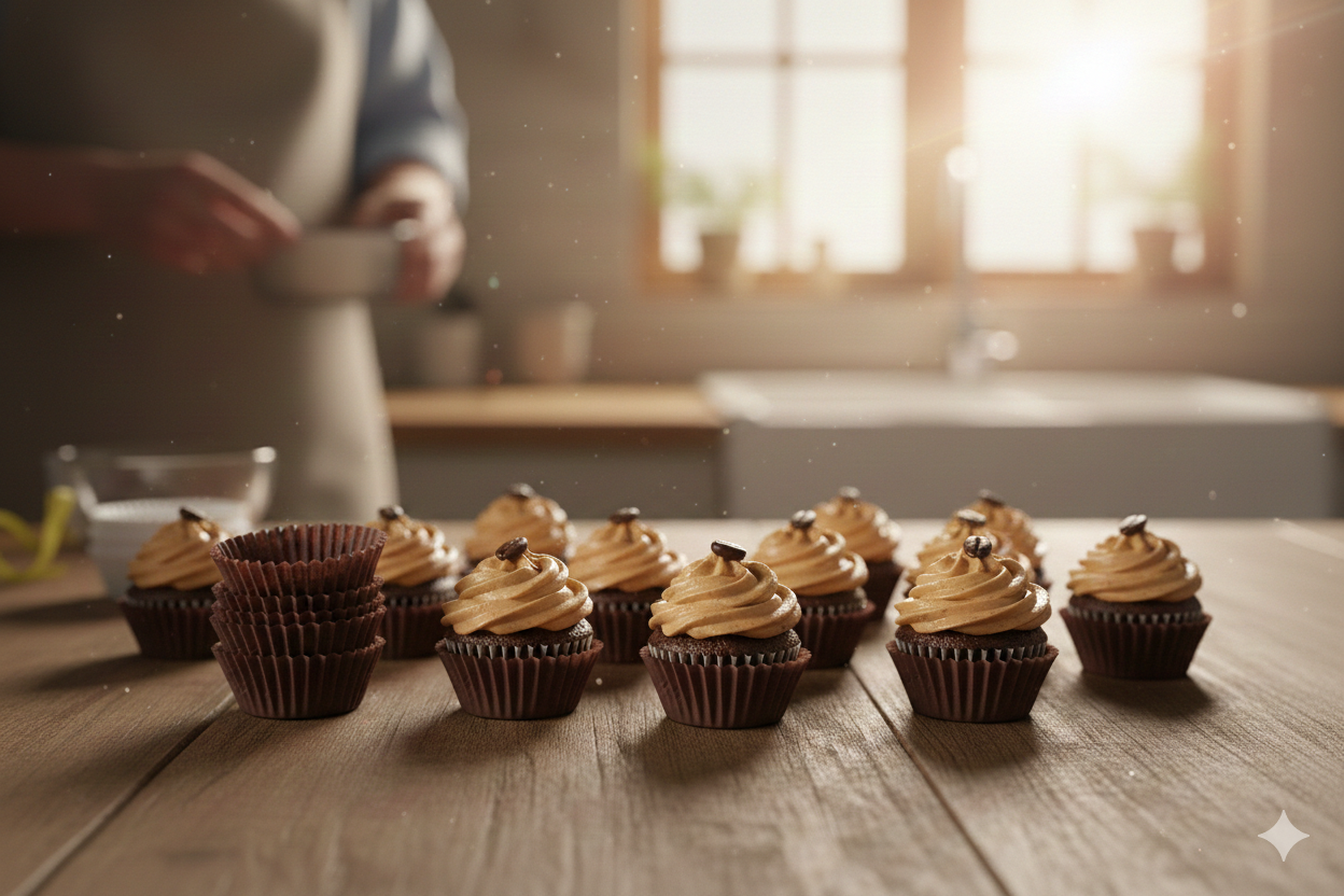 قوالب كب كيك بنية اللون (7 أحجام)