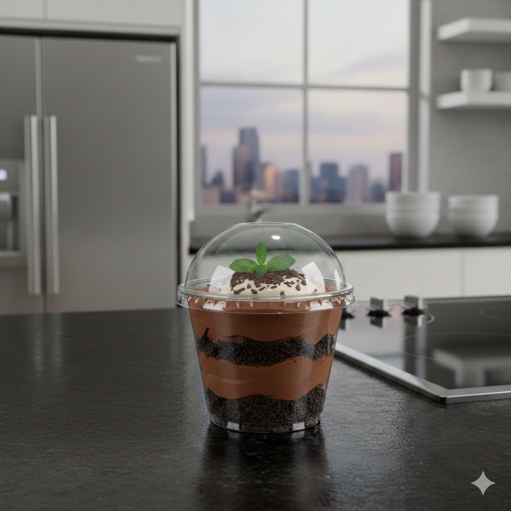 Crystal Round Dessert Cup Lids