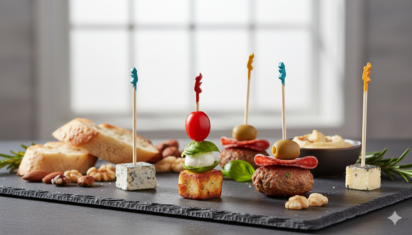 Wooden Accessory Picks with Colored Straps