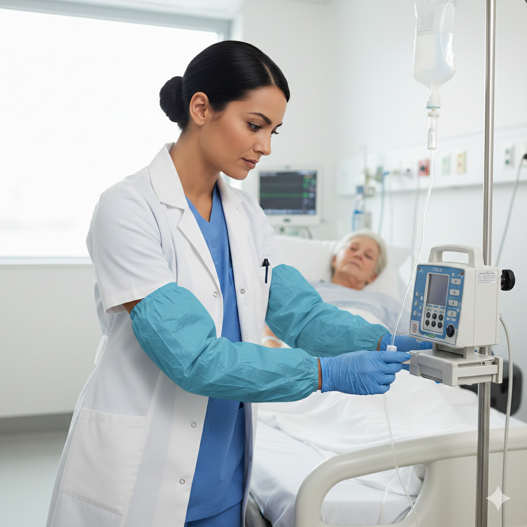 Plastic Arm Sleeves (White/Blue)