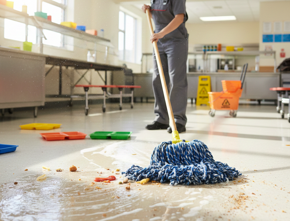 ممسحة تنظيف قطنية زرقاء